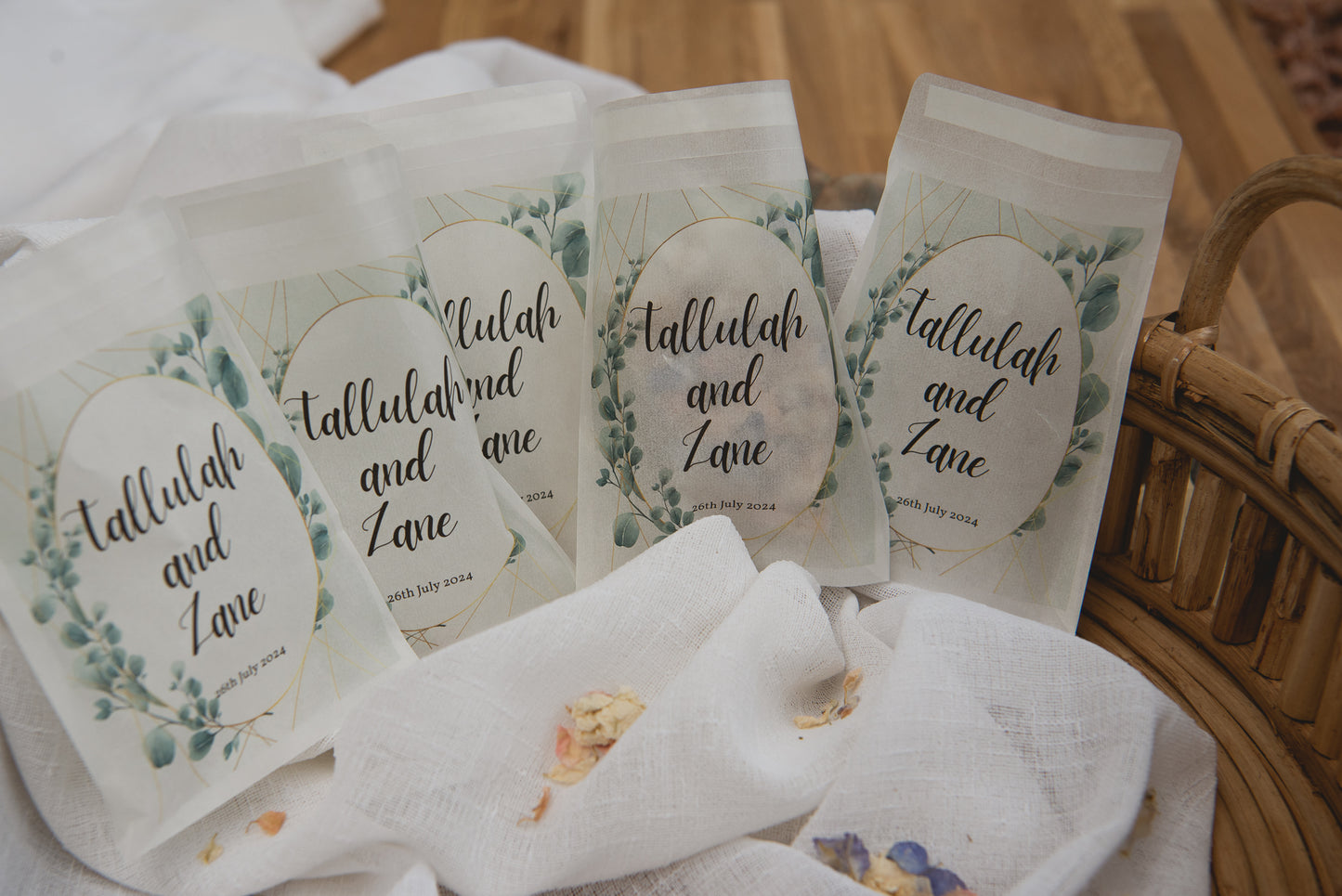 Personalised Wedding Favour/Confetti Bag | Design 10