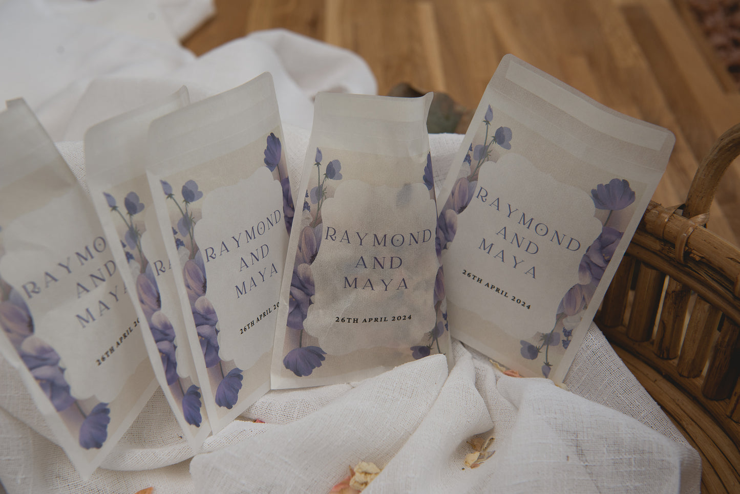Personalised Wedding Favour/Confetti Bag | Design 6