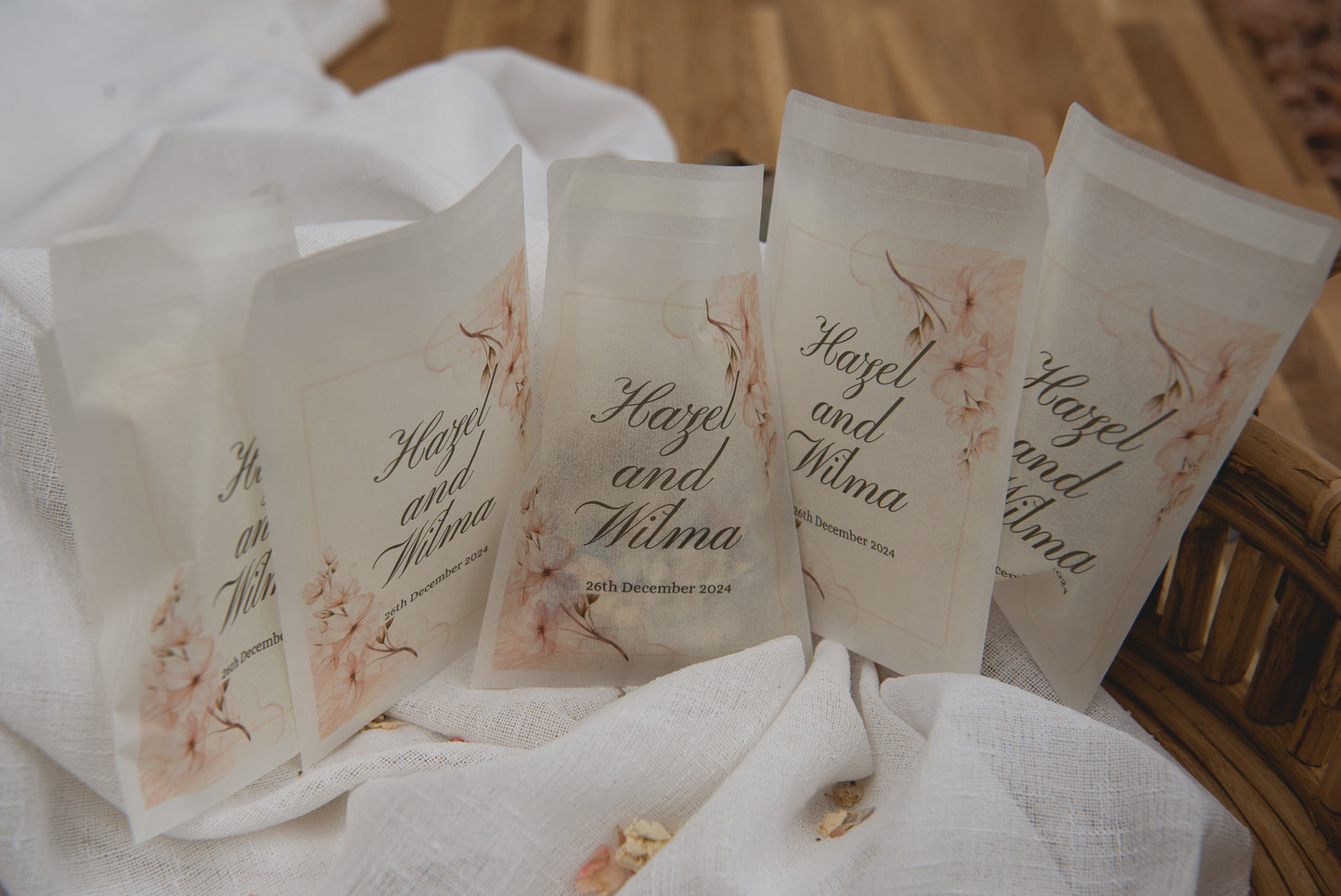 Personalised Wedding Favour/Confetti Bag | Design 8