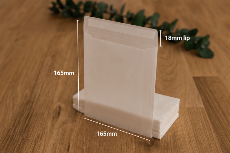Glassine Bag | 165 x 165mm | Peel and Seal