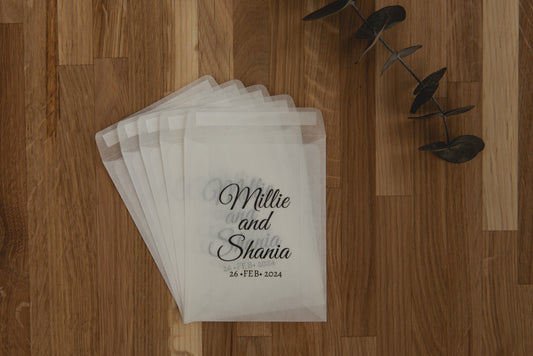 Personalised Wedding Favour/Confetti Bag | Design 11