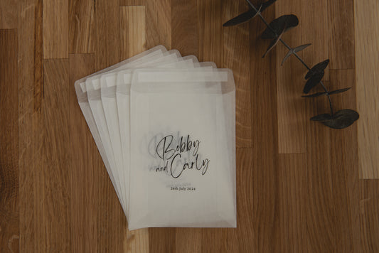 Personalised Wedding Favour/Confetti Bag | Design 12