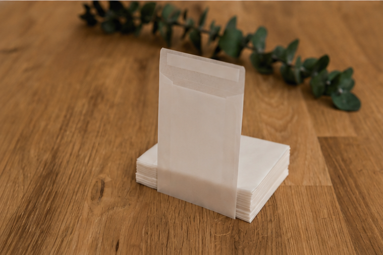 Glassine Bag | 92 x 108mm | Peel and Seal